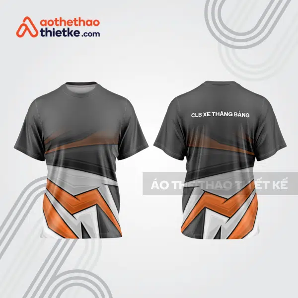 Mẫu thiết kế áo thể thao cổ tròn đua xe thăng bằng đẹp tba209