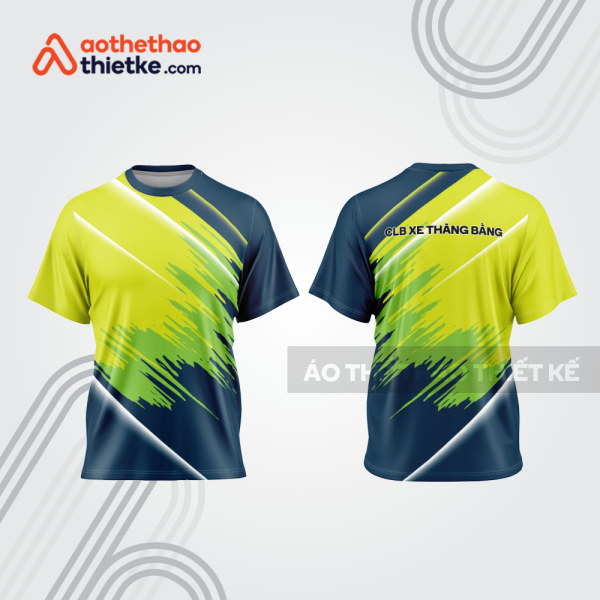 Mẫu thiết kế áo thể thao cổ tròn đua xe thăng bằng đẹp tba214