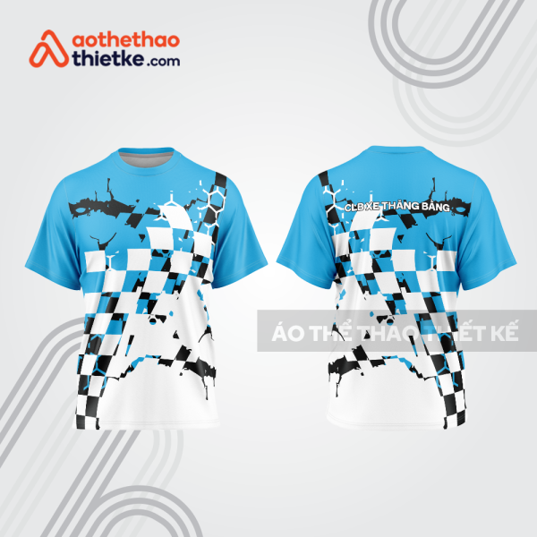 Mẫu thiết kế áo thể thao cổ tròn đua xe thăng bằng đẹp tba216