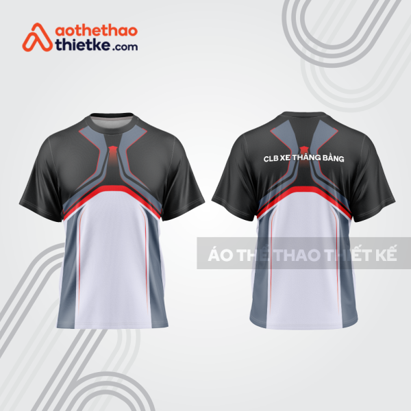 Mẫu thiết kế áo thể thao cổ tròn đua xe thăng bằng đẹp tba218