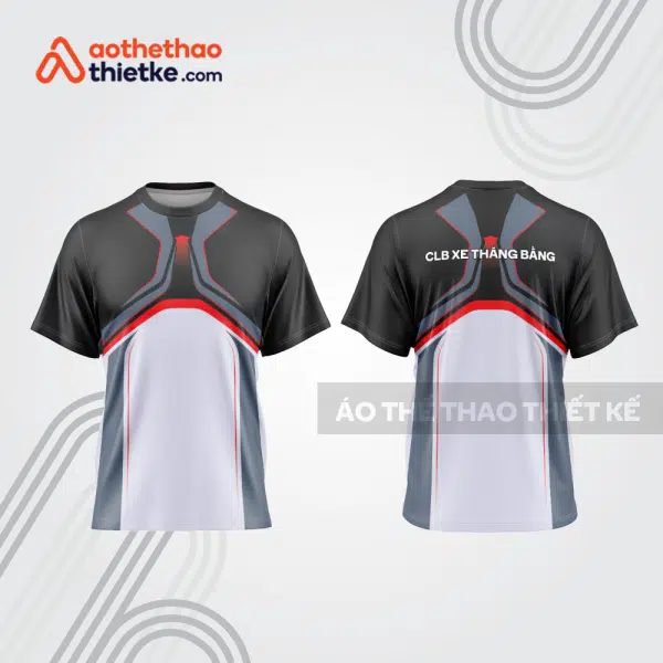 Mẫu thiết kế áo thể thao cổ tròn đua xe thăng bằng đẹp tba218