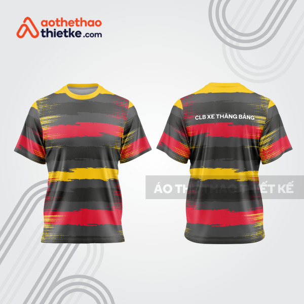 Mẫu thiết kế áo thể thao cổ tròn đua xe thăng bằng đẹp tba219