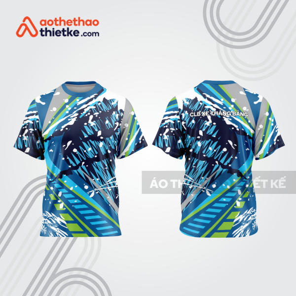 Mẫu thiết kế áo thể thao cổ tròn đua xe thăng bằng đẹp tba223