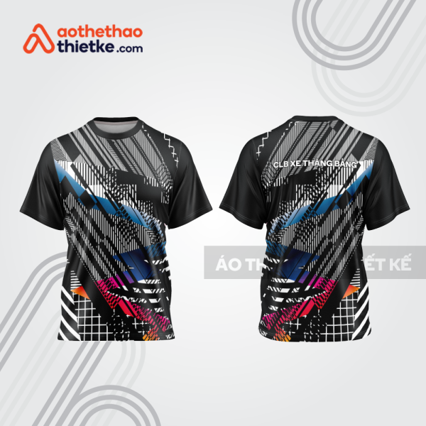 Mẫu thiết kế áo thể thao cổ tròn đua xe thăng bằng đẹp tba227