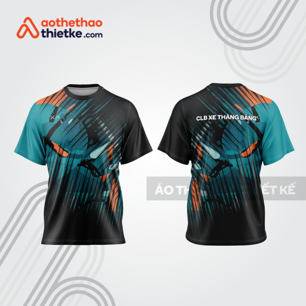 Mẫu thiết kế áo thể thao cổ tròn đua xe thăng bằng đẹp tba228