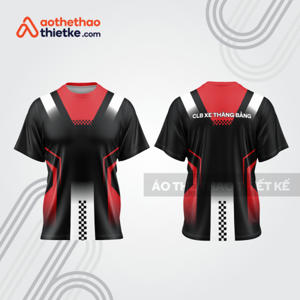 Mẫu thiết kế áo thể thao cổ tròn đua xe thăng bằng đẹp tba232