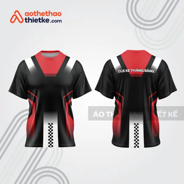 Mẫu thiết kế áo thể thao cổ tròn đua xe thăng bằng đẹp tba232