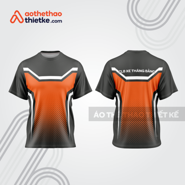 Mẫu thiết kế áo thể thao cổ tròn đua xe thăng bằng đẹp tba233