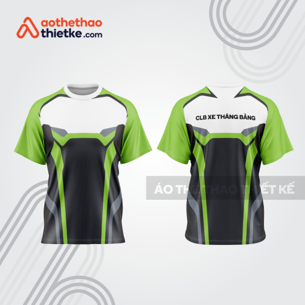 Mẫu thiết kế áo thể thao cổ tròn đua xe thăng bằng đẹp tba234
