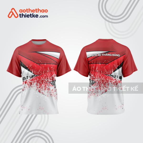 Mẫu thiết kế áo thể thao cổ tròn đua xe thăng bằng đẹp tba235