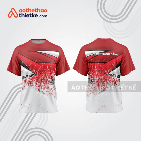 Mẫu thiết kế áo thể thao cổ tròn đua xe thăng bằng đẹp tba235