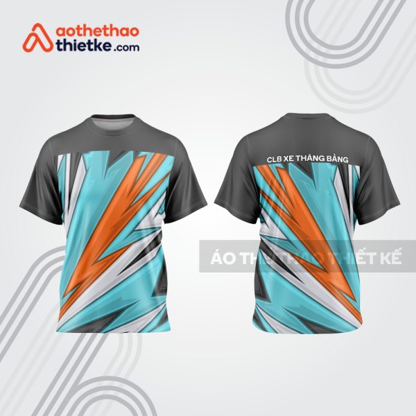Mẫu thiết kế áo thể thao cổ tròn đua xe thăng bằng đẹp tba237