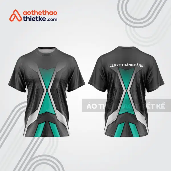 Mẫu thiết kế áo thể thao cổ tròn đua xe thăng bằng đẹp tba239