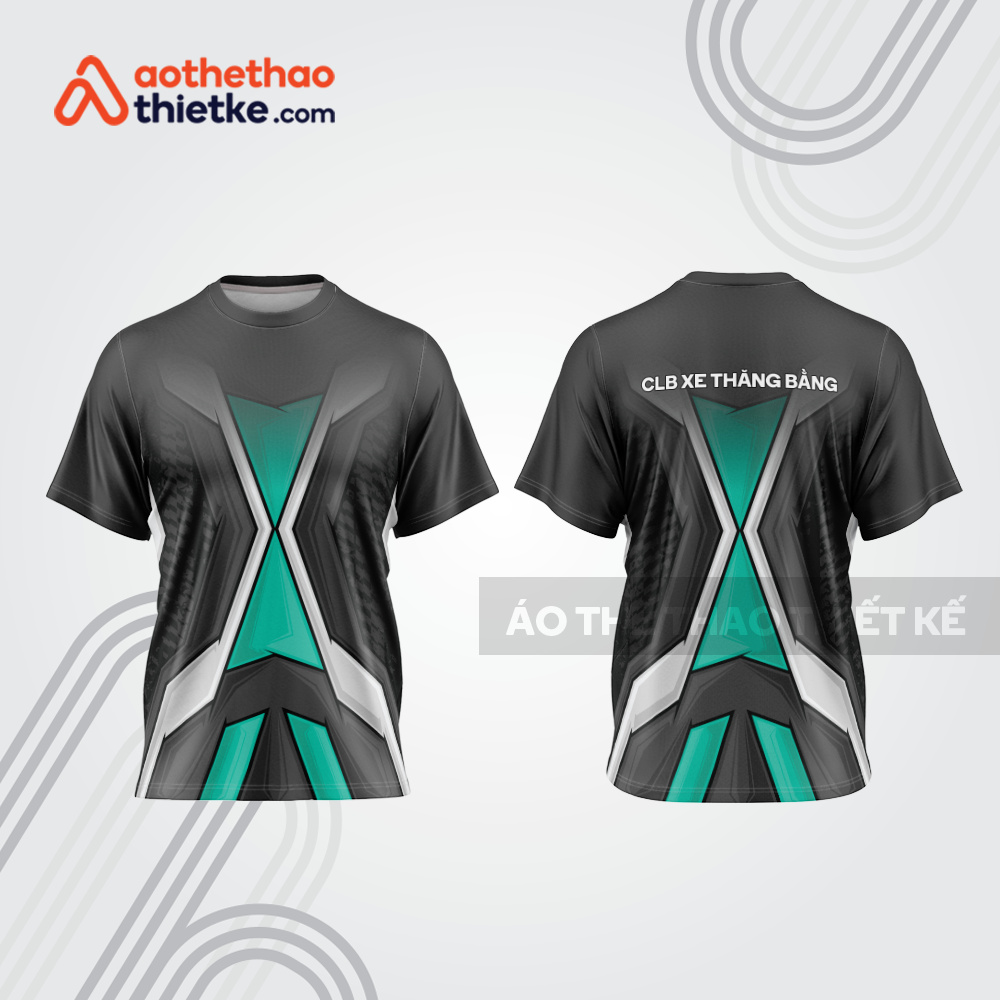 Mẫu thiết kế áo thể thao cổ tròn đua xe thăng bằng đẹp tba239