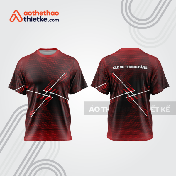 Mẫu thiết kế áo thể thao cổ tròn đua xe thăng bằng đẹp tba241