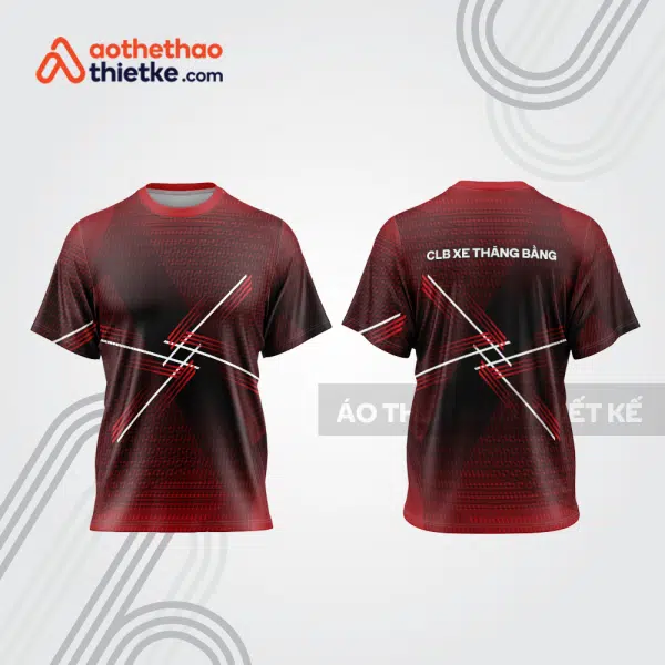 Mẫu thiết kế áo thể thao cổ tròn đua xe thăng bằng đẹp tba241