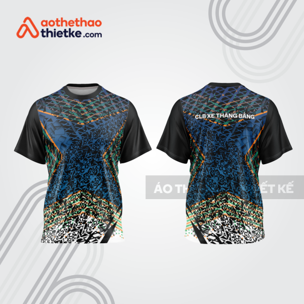 Mẫu thiết kế áo thể thao cổ tròn đua xe thăng bằng đẹp tba242