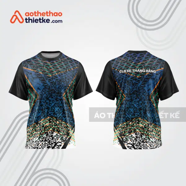 Mẫu thiết kế áo thể thao cổ tròn đua xe thăng bằng đẹp tba242
