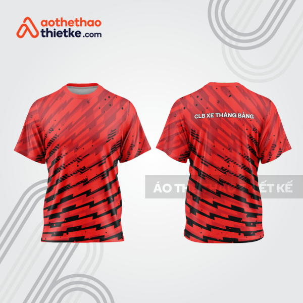 Mẫu thiết kế áo thể thao cổ tròn đua xe thăng bằng đẹp tba243