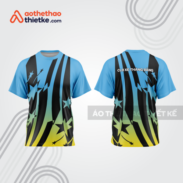 Mẫu thiết kế áo thể thao cổ tròn đua xe thăng bằng đẹp tba244