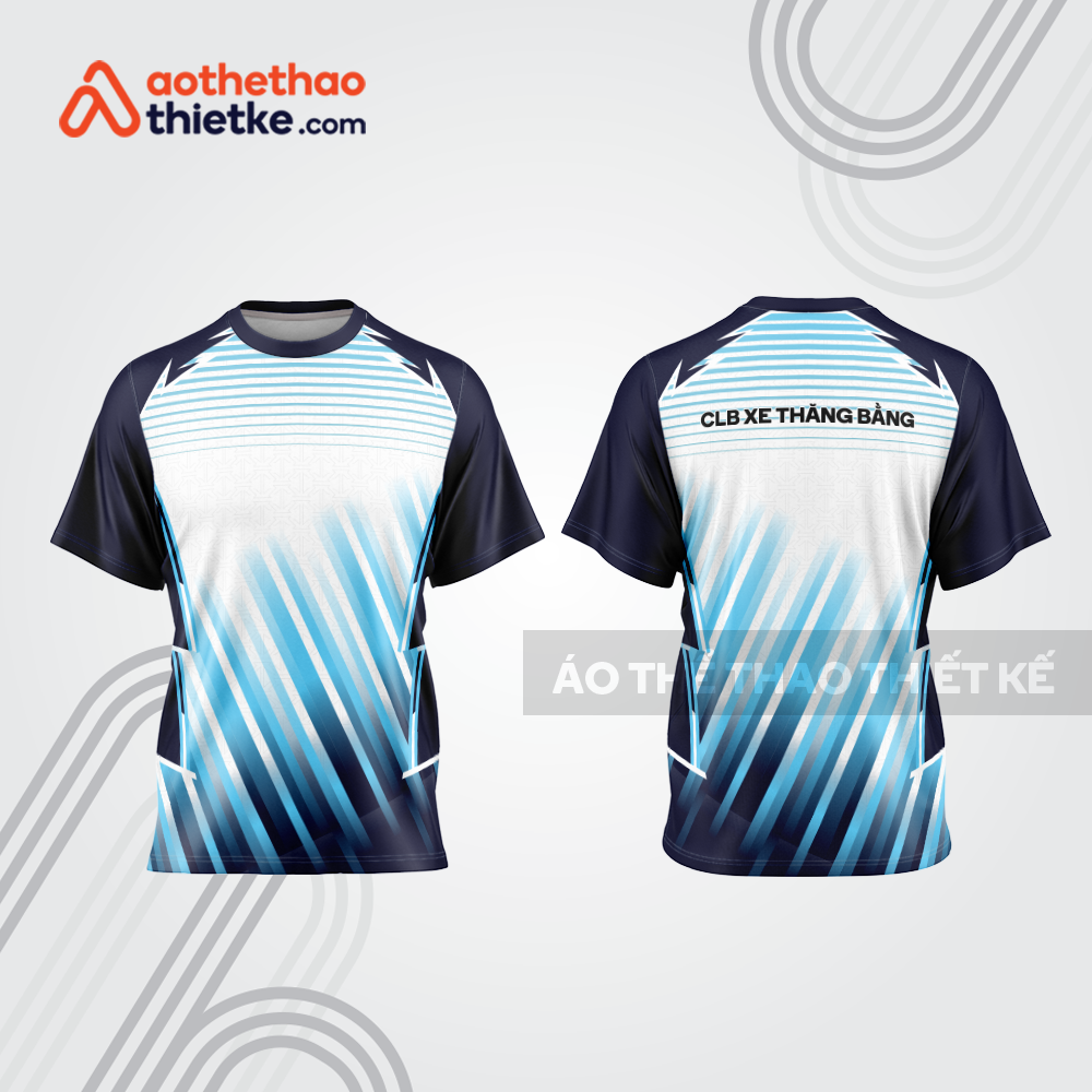 Mẫu thiết kế áo thể thao cổ tròn đua xe thăng bằng đẹp tba248