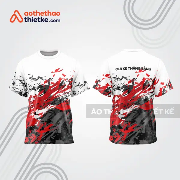 Mẫu thiết kế áo thể thao cổ tròn đua xe thăng bằng đẹp tba249