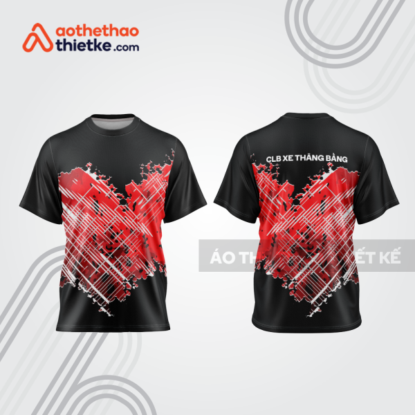 Mẫu thiết kế áo thể thao cổ tròn đua xe thăng bằng đẹp tba250