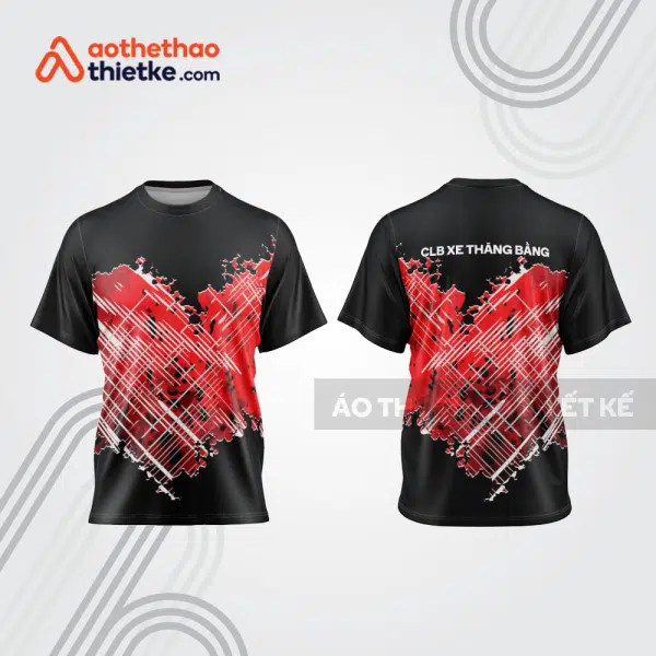 Mẫu thiết kế áo thể thao cổ tròn đua xe thăng bằng đẹp tba250