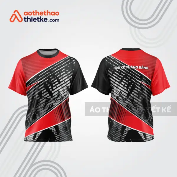 Mẫu thiết kế áo thể thao cổ tròn đua xe thăng bằng đẹp tba263
