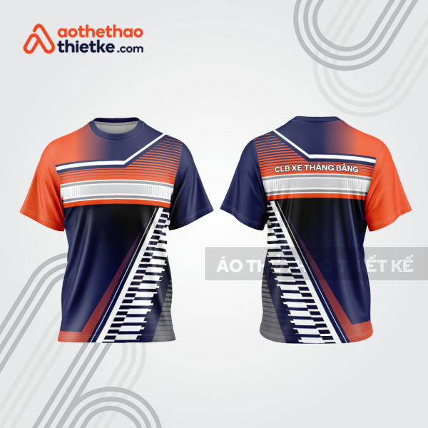 Mẫu thiết kế áo thể thao cổ tròn đua xe thăng bằng đẹp tba268