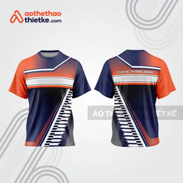Mẫu thiết kế áo thể thao cổ tròn đua xe thăng bằng đẹp tba268