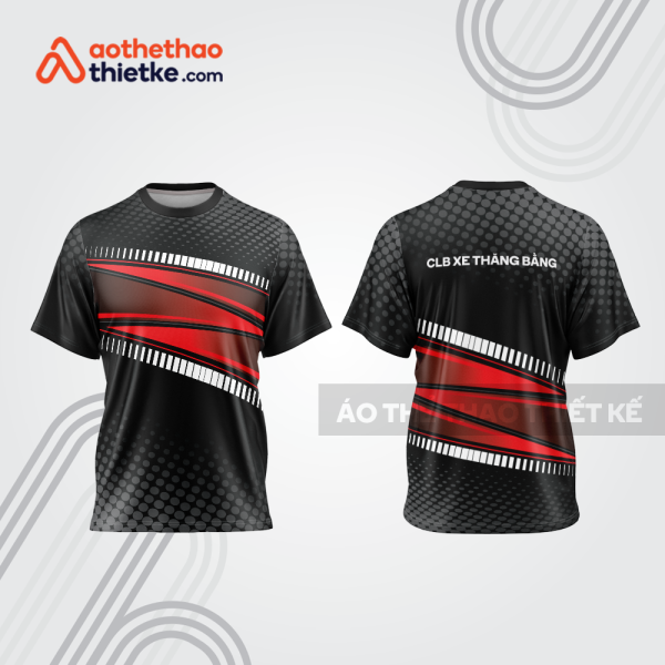 Mẫu thiết kế áo thể thao cổ tròn đua xe thăng bằng đẹp tba270