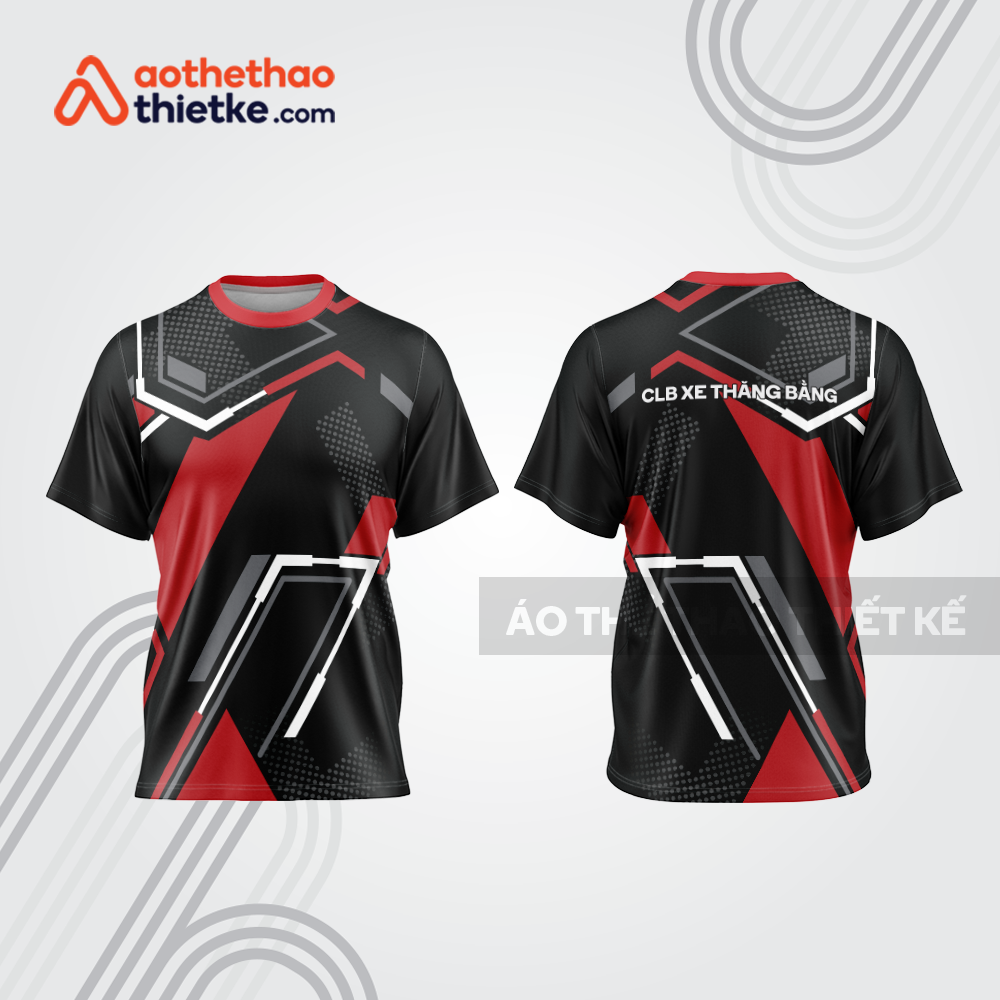 Mẫu thiết kế áo đồng phục cổ tròn đua xe thăng bằng đẹp tba292
