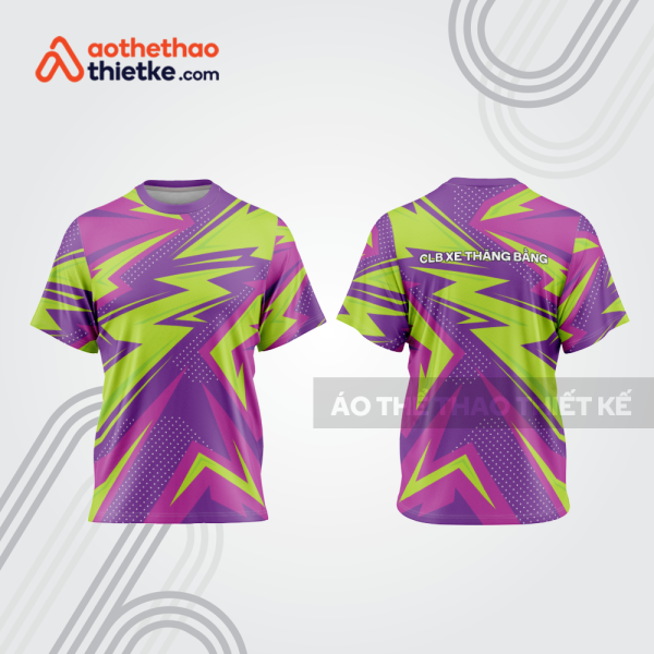 Mẫu thiết kế áo đồng phục cổ tròn đua xe thăng bằng đẹp tba293