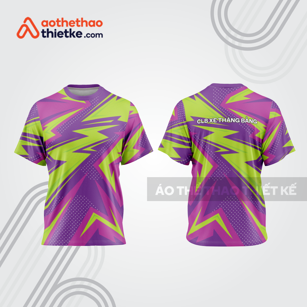 Mẫu thiết kế áo đồng phục cổ tròn đua xe thăng bằng đẹp tba293