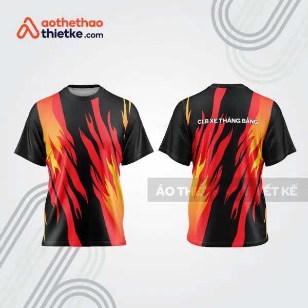 Mẫu thiết kế áo đồng phục cổ tròn đua xe thăng bằng đẹp tba297