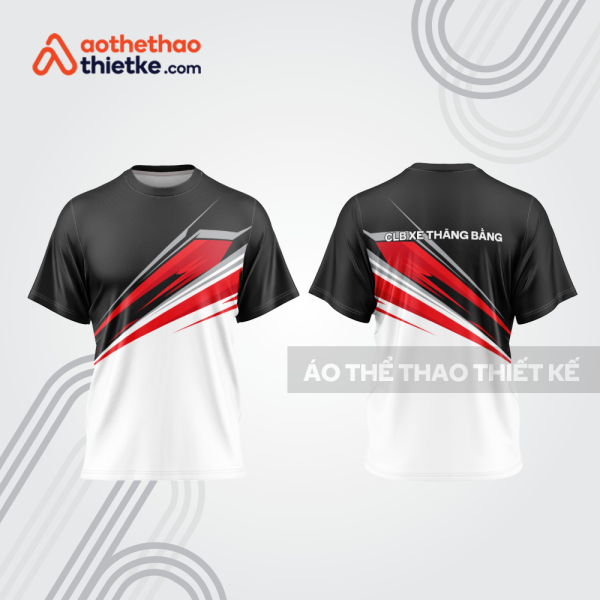 Mẫu thiết kế áo đồng phục cổ tròn đua xe thăng bằng đẹp tba301