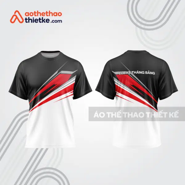 Mẫu thiết kế áo đồng phục cổ tròn đua xe thăng bằng đẹp tba301