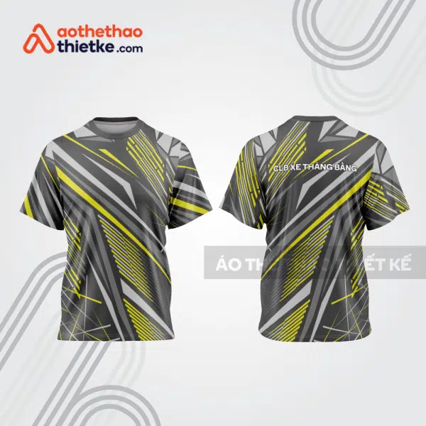 Mẫu thiết kế áo đồng phục cổ tròn đua xe thăng bằng đẹp tba307