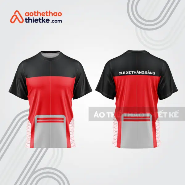 Mẫu thiết kế áo đồng phục cổ tròn đua xe thăng bằng đẹp tba316