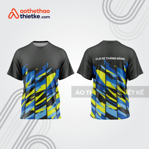 Mẫu thiết kế áo đồng phục cổ tròn đua xe thăng bằng đẹp tba323