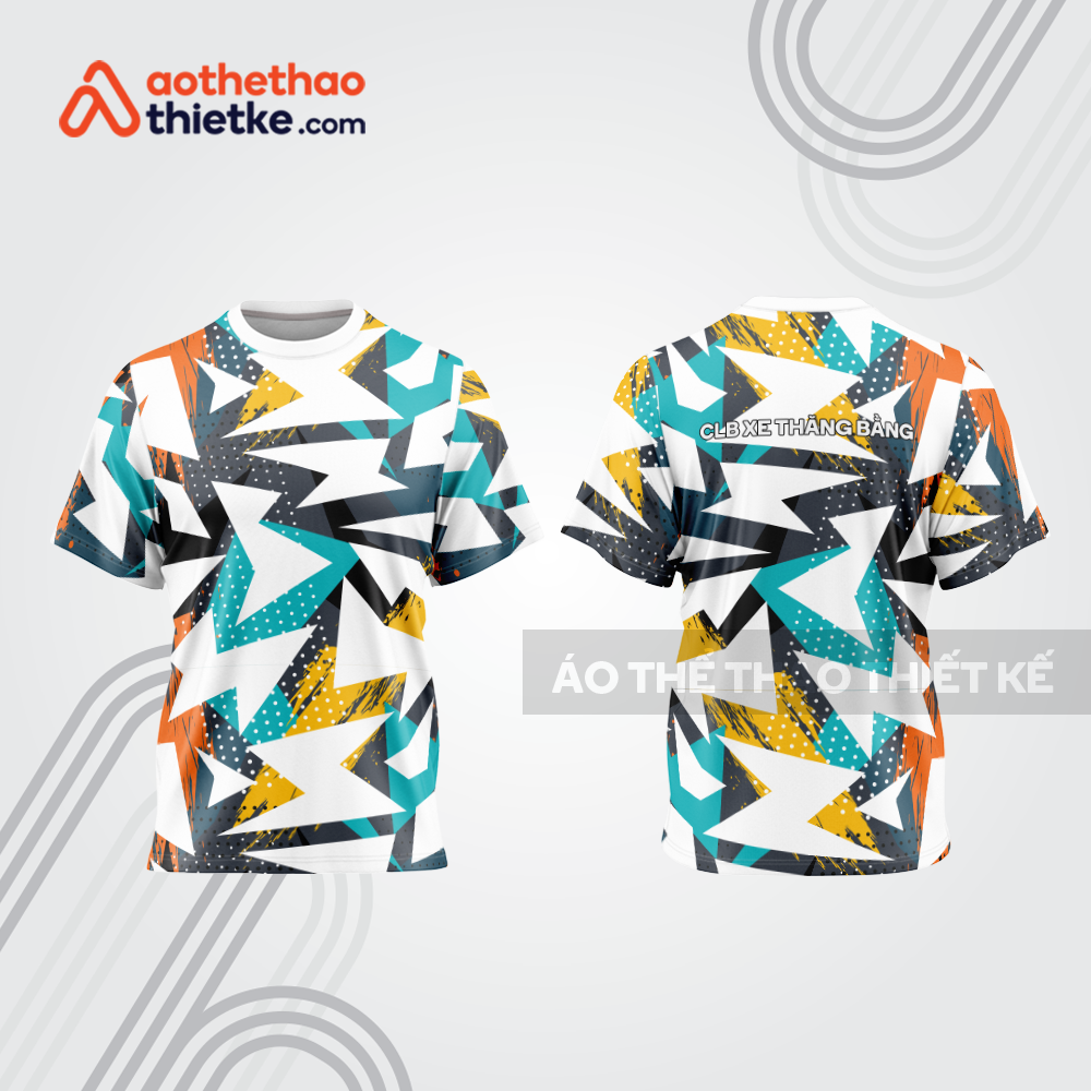Mẫu thiết kế áo đồng phục cổ tròn đua xe thăng bằng đẹp tba324