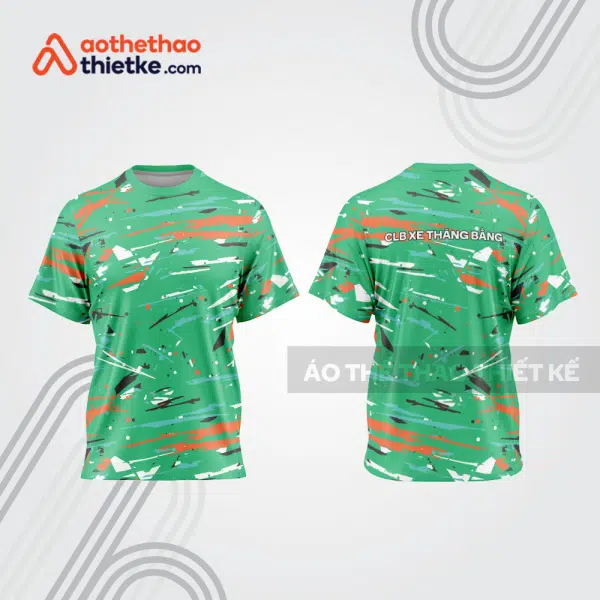 Mẫu thiết kế áo đồng phục cổ tròn đua xe thăng bằng đẹp tba325