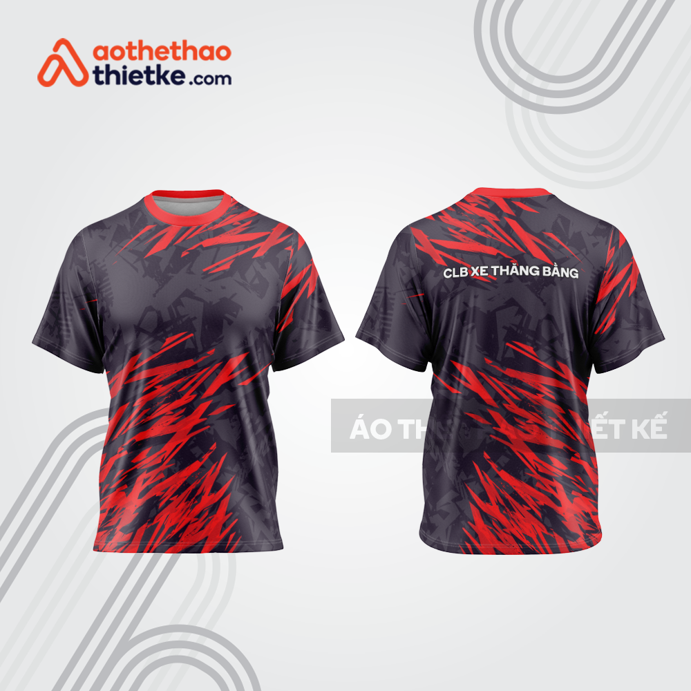 Mẫu thiết kế áo đồng phục cổ tròn đua xe thăng bằng đẹp tba326