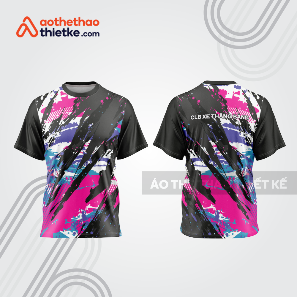 Mẫu thiết kế áo đồng phục cổ tròn đua xe thăng bằng đẹp tba329