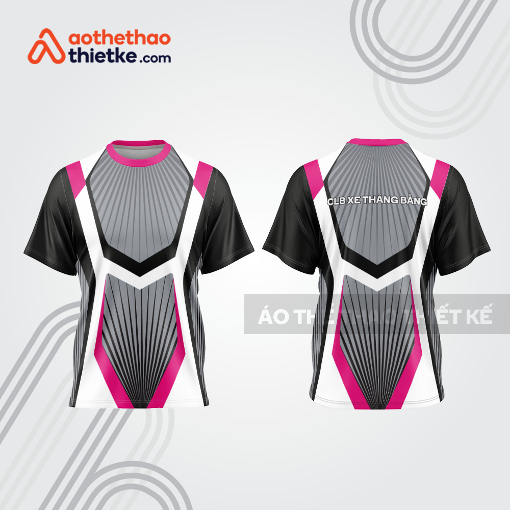 Mẫu thiết kế áo đồng phục cổ tròn đua xe thăng bằng đẹp tba339