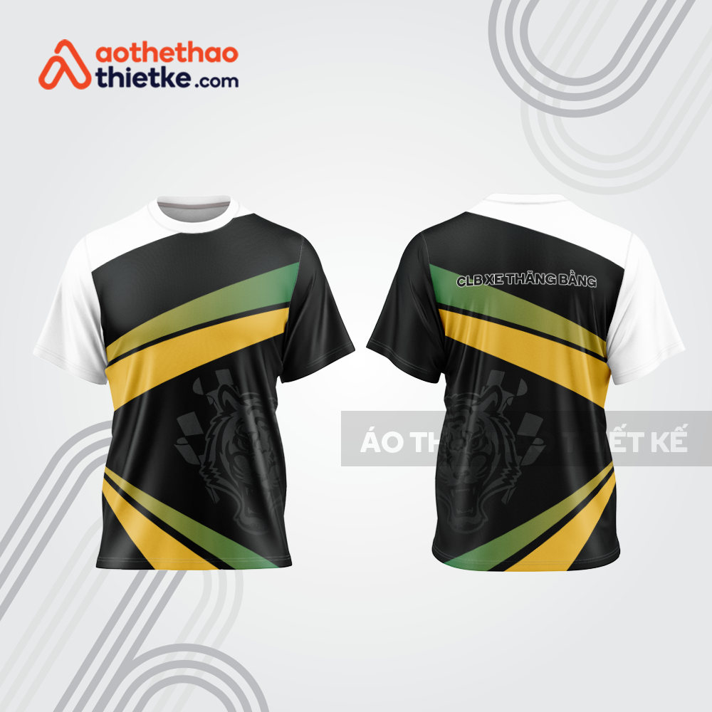 Mẫu thiết kế áo đồng phục cổ tròn đua xe thăng bằng đẹp tba342