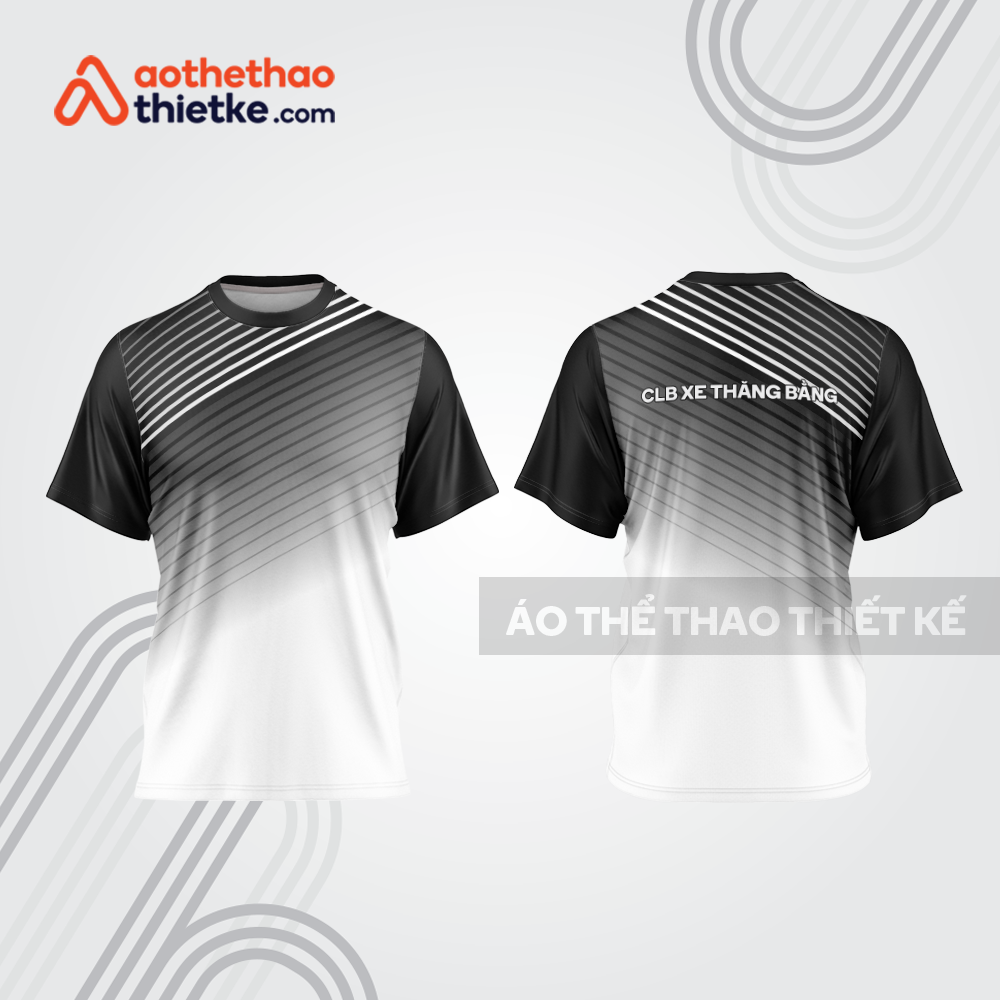 Mẫu thiết kế áo đồng phục cổ tròn đua xe thăng bằng đẹp tba343