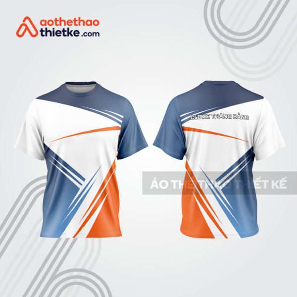 Mẫu thiết kế áo đồng phục cổ tròn đua xe thăng bằng đẹp tba347