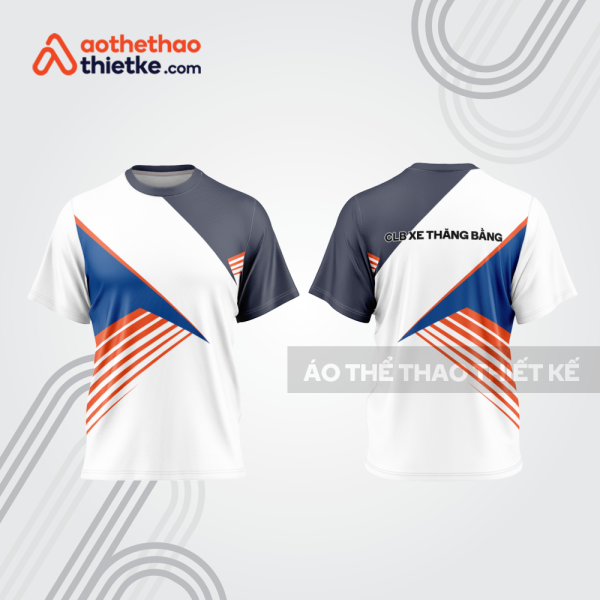 Mẫu thiết kế áo đồng phục cổ tròn đua xe thăng bằng đẹp tba348